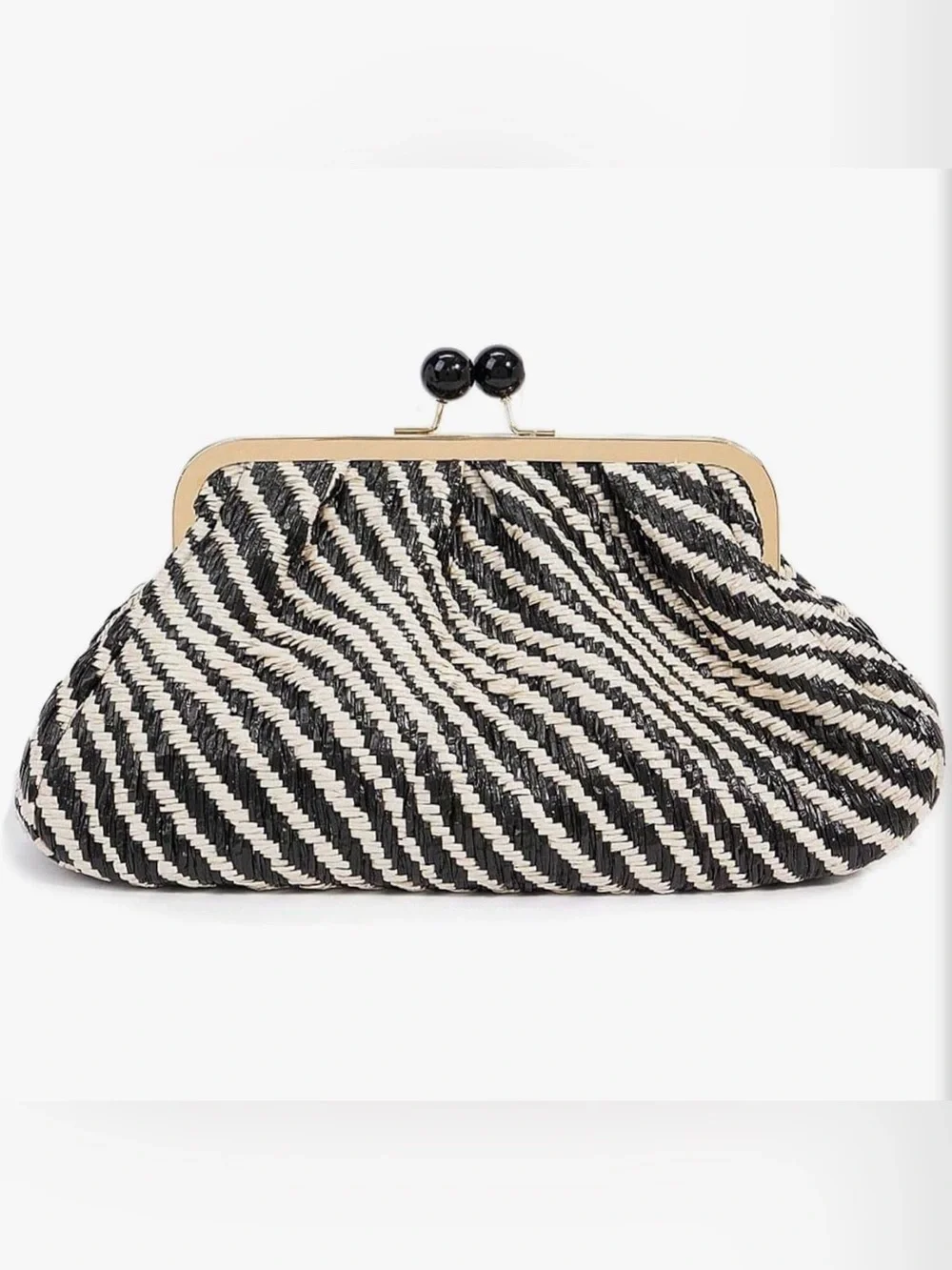 NEW Black & White Woven Bohemian Clutch